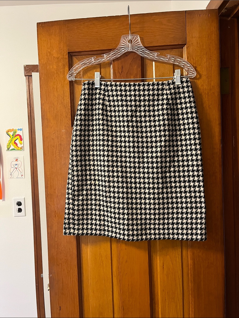 Houndstooth Mini Skirt - Black & White
